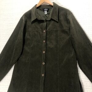 Anne Weyburn by PAR La Redoute Olive Green‎ Button Down Shirt Jacket Career 18